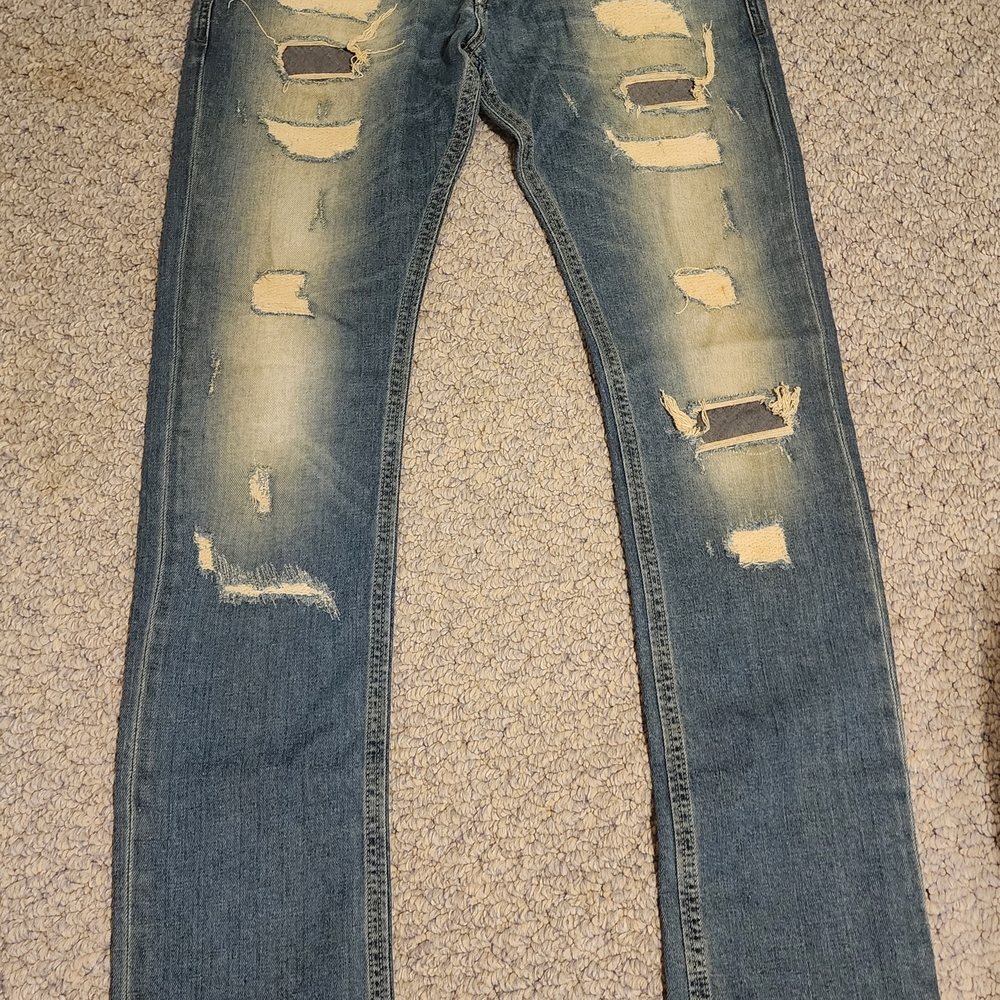 Diesel Men's Distressed Gray Skinny Jeans